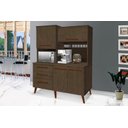 Ver imagem 3 de Armário Kit cozinha Bredas estilo retrô pés palito com 3 gavetas + 4 portas cor Amêndoa amadeirado u