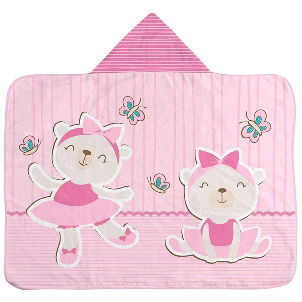 Ver imagem 1 de Toalha de Banho Bebe C/capuz 67 Cm X 90 Cm Bublim: Ursa Doçura