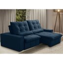 Ver imagem 2 de Sofá Retrátil Reclinável para Sala 3 Lugares 250cm Curie F04 Veludo Azul - Lyam Decor