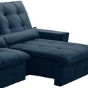 Ver imagem 5 de Sofá Retrátil Reclinável para Sala 3 Lugares 250cm Curie F04 Veludo Azul - Lyam Decor