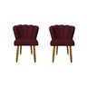 Kit 2 Cadeiras para Penteadeira Quarto Modelo Flor – Balaqui Cor:bordo - 1