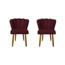 Ver imagem 1 de Kit 2 Cadeiras para Penteadeira Quarto Modelo Flor – Balaqui Cor:bordo