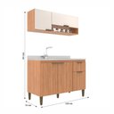 Ver imagem 3 de Cozinha Completa Alana 2 Peças 5 Portas 1 Gaveta MDP 120cm Freijó e Off White