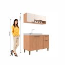 Ver imagem 5 de Cozinha Completa Alana 2 Peças 5 Portas 1 Gaveta MDP 120cm Freijó e Off White