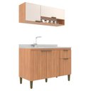 Ver imagem 1 de Cozinha Completa Alana 2 Peças 5 Portas 1 Gaveta MDP 120cm Freijó e Off White
