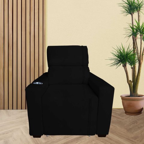 Poltrona Retratil e Reclinavel com Porta Copo Maisa Preto
