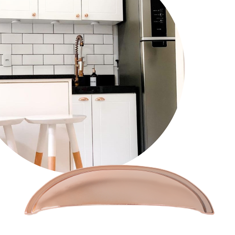 Puxador Concha Colonial Cristaleira Porta Gaveta 10un Rose gold