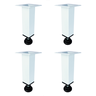 4x Pé Aço Regulável 10cm Quadrado Branco para Móveis - 1