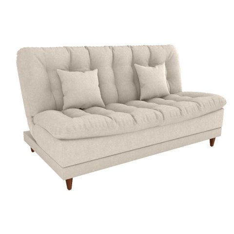 Sofá Cama Duda Boucle Bege Matrix Sala Premium Original 3 Lugares