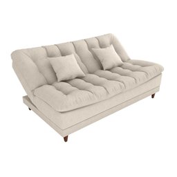 Sofá Cama Duda Boucle Bege Matrix Sala Premium Original 3 Lugares - 3