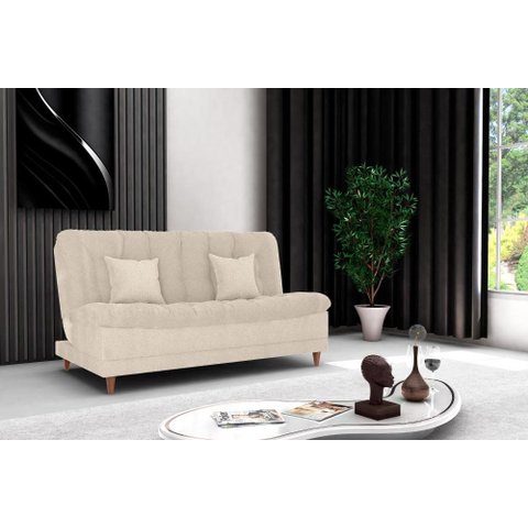 Sofá Cama Duda Boucle Bege Matrix Sala Premium Original 3 Lugares