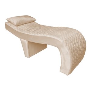 Maca Estética Ergonomica Metalassê Inclinada 70 Cm Vermelha Slk Decor Nina Bege