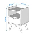 Ver imagem 5 de Kit 2 Mesas de Cabeceira Gabriela 1 Gaveta Moderna Luxo - Branco