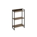Ver imagem 4 de Kit Estante Areta 3 Prateleiras com Mesa Industrial Aspen 120cm C01 Carvalho Dark - Lyam Decor