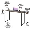 Ver imagem 7 de Kit Estante Areta 3 Prateleiras com Mesa Industrial Aspen 120cm C01 Carvalho Dark - Lyam Decor