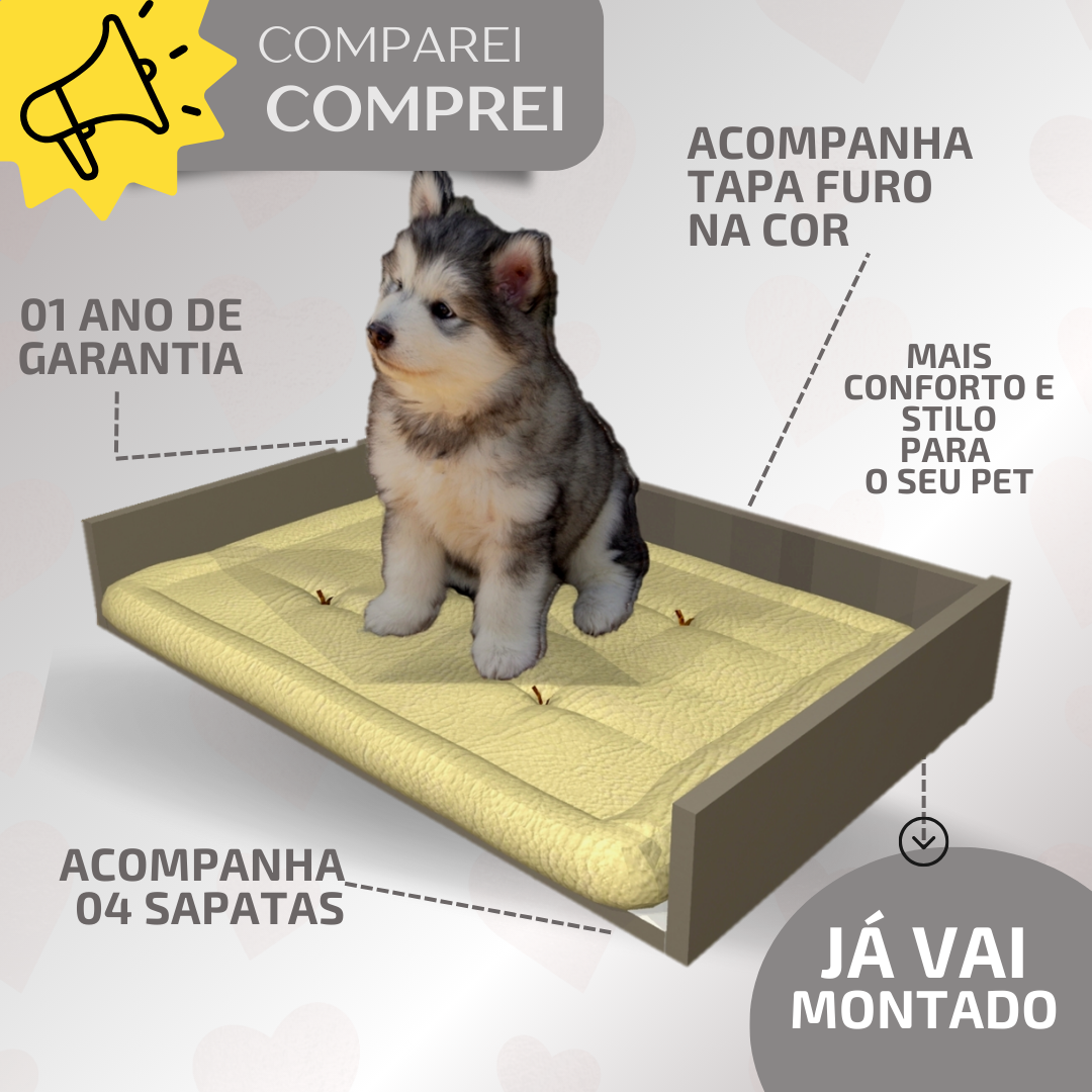 Cama Pet Cama para Cachorro Gato em Mdf de 15 Mm Amadeirado - 4