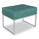 Ver imagem 1 de Puff Lisa Suede Azul Turquesa Base Metálica Industrial Prata