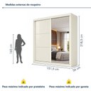 Ver imagem 4 de Guarda Roupa Solteiro 2 Portas de Correr Flex 3 Gavetas e Espelhos 151,5cm Mali 100% MDF