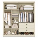 Ver imagem 3 de Guarda Roupa Solteiro 2 Portas de Correr Flex 3 Gavetas e Espelhos 151,5cm Mali 100% MDF