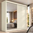 Ver imagem 1 de Guarda Roupa Solteiro 2 Portas de Correr Flex 3 Gavetas e Espelhos 151,5cm Mali 100% MDF