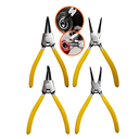 Ver imagem 6 de Kit Alicates para Anéis de Segurança 7 pol 4 Peças Interno Externo Aço Temperado