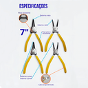 Ver imagem 7 de Kit Alicates para Anéis de Segurança 7 pol 4 Peças Interno Externo Aço Temperado