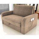 Ver imagem 1 de Sofá Cama Nora 2 Lugares Retrátil e Reclinável Bege Suede Matrix