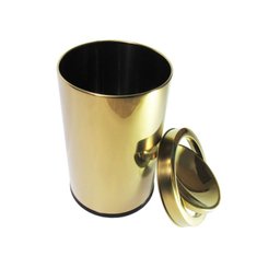 Kit Lixeira Dourada Aço Inox Basculante 3l e Escova Sanitária France Fineza - 2