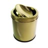 Kit Lixeira Dourada Aço Inox Basculante 3l e Escova Sanitária France Fineza - 3