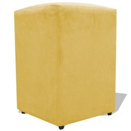 Puff Decorativo Salão Recepção Quadrado Suede Amarelo Ec Móveis - 2