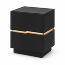 Ver imagem 2 de Mesa de Cabeceira 45cm MDF com LED 2 Gavetas Lateral Lumiar para Quarto Casal:Preto
