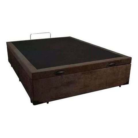 Base Box Baú Casal 138 X 188 Suede com Pistão Gás So1clique Cor Marrom