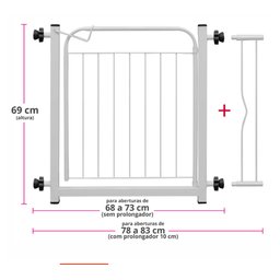 Portão Pet 69cm com Prolongador Incluso B - 2