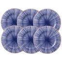 Ver imagem 1 de Jogo 6 Pratos Rasos Porcelana Azul 28cm Tramontina Abstratta Mesa Posta Restaurante