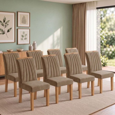 Conjunto 8 Cadeiras para Sala de Jantar Arizona