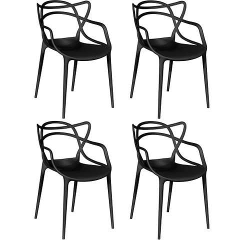 Kit 4 Cadeiras Allegra Polipropileno Sala Jantar Cozinha Área Gourmet