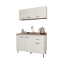 Ver imagem 2 de Cozinha Modulada Compacta Fidelitá Suiça 2 Peças 6 Portas 1 Gaveta sem Tampo Branco