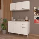 Ver imagem 1 de Cozinha Modulada Compacta Fidelitá Suiça 2 Peças 6 Portas 1 Gaveta sem Tampo Branco