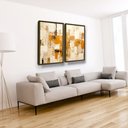 Ver imagem 2 de Kit Quadro Grande com Moldura Abstrato Hall Sala