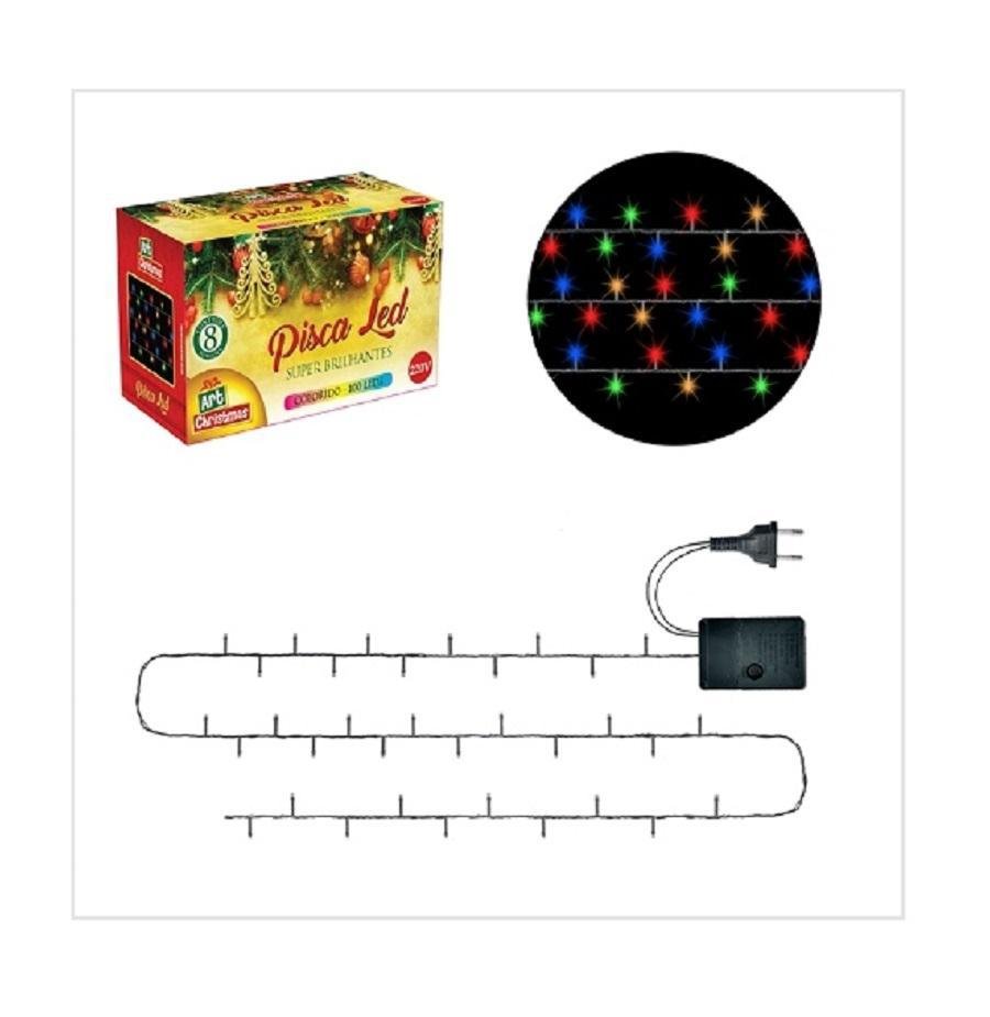 Pisca Pisca Led Natal Arroz Colorido 100 Lâmpadas Led 127v - 1