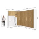 Ver imagem 2 de Quarto Modulado Adapt 12 Portas 7 Gavetas MDP Branco-Nogueira Kappesberg