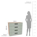 Ver imagem 4 de Cômoda com 4 Gavetas Lisboa Freijó com Verde Oliva Politorno