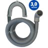 Mangueira Saída Água Máquina De Lavar Universal 3m Metros Cinza Com Suporte | Ledmang - 1