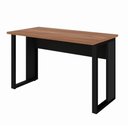 Ver imagem 3 de Mesa Escrivaninha Retangular F5 Office Industrial sem Gavetas MDP 120cm Nogal com Preto