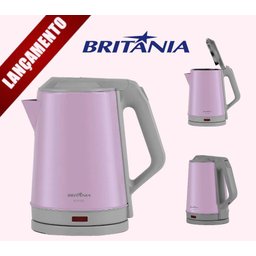 Chaleira Elétrica Britânia Inox Rosa 1,9L Desligamento Automático 127V - 2