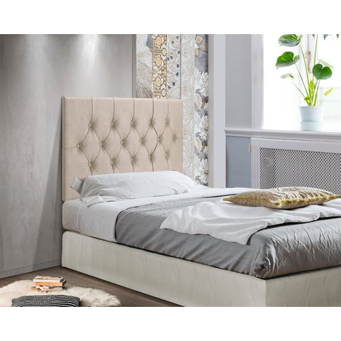 Cabeceira Painel Cama Box Solteiro 90 Cm Capitonê Suspensa - Areia Suede