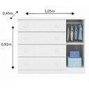 Ver imagem 4 de Cômoda Infantil 1 Porta 4 Gavetas Ellie P04 Branco - Mpozenato