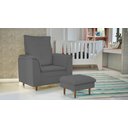 Ver imagem 4 de Poltrona de Amamentação com Puff Isabella Luxo bellamado:cinza