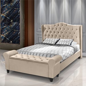 Conjunto Cabeceira Box com Recamier Divã para Cama Queen 1.60 Dubai Pávia Cappuccino - Lh Móveis