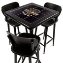 Ver imagem 1 de Cj Mesa Madeira Azulejo 60x60cm - Bistrô Fixa 98cm + 3 Banquetas 73 - Preta - Harley Davidson Genuin